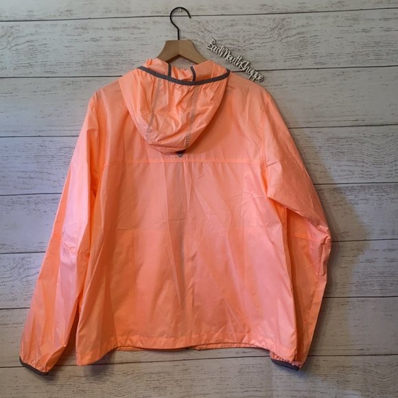 Columbia Women's Sherbet Neon Orange Lightweight Anorak Zip Jacket - Picture 6 of 7